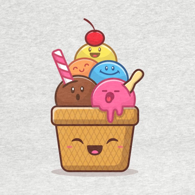 Happy Cute Ice Cream by Catalyst Labs